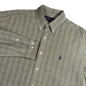 Ralph Lauren Classic Fit Button Down Long Sleeve Plaid Shirt‎ Mens L